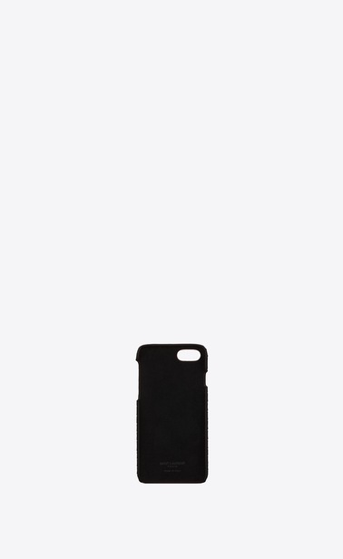 Monogram iphone 8 case in crocodile embossed shiny leather